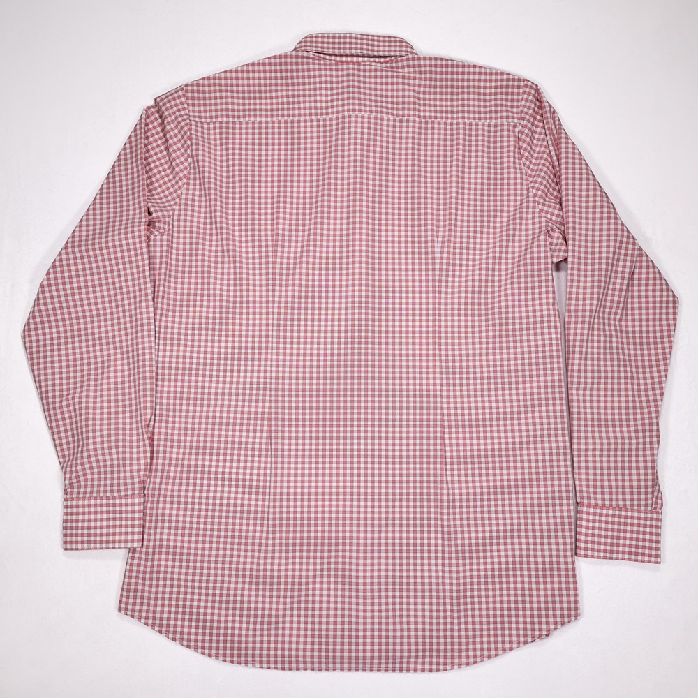MIZZEN+MAIN Men's XXL Red Gingham Leeward Collection Trim Fit Dress Shirt USA - Picture 4 of 7